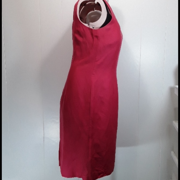 Dana Buchman silk and linen Magenta Pink bodycon dress Size 14 - Picture 3 of 7